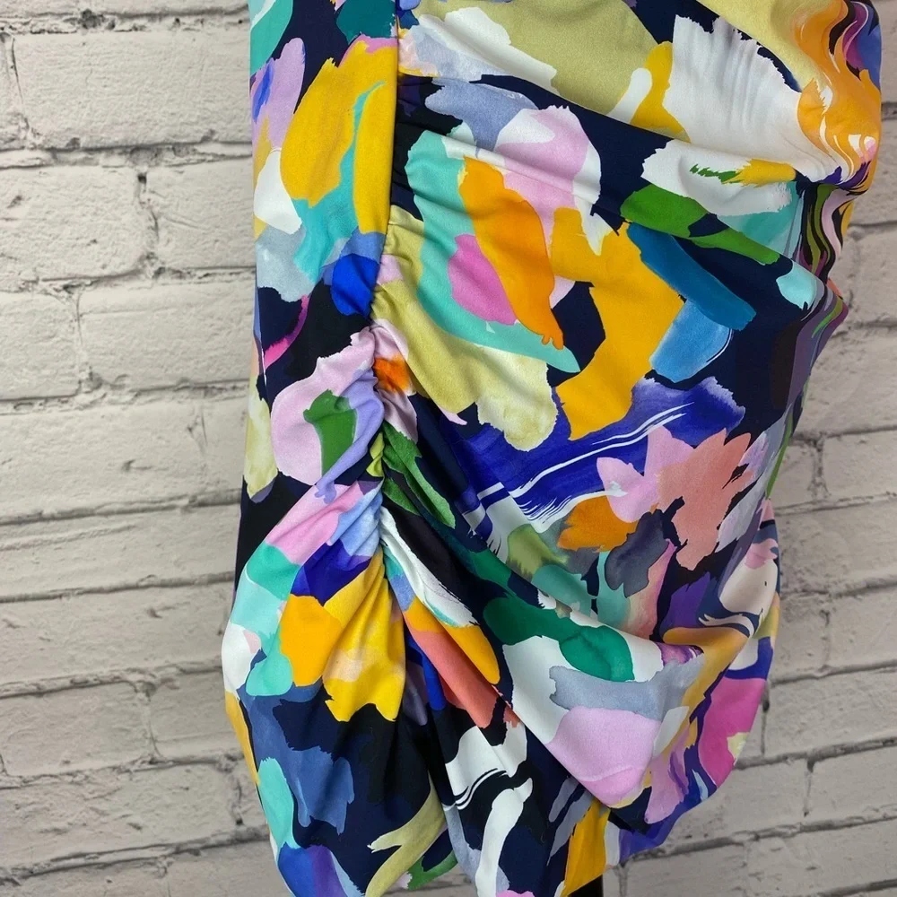 Profile By Gottex Holi Floral Abstract One Piece Bathing Suit Size 22W Bandeau
